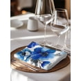 thumbnail image 6 of Blue Flowers Cloth Napkins Set of 8 Reusable Dinner Napkins, Spring Watercolor Leaves Floral Plants Cocktail Napkin Washable Table Napkins for Wedding/Holiday Party/Baby Shower 20"x20", 6 of 7