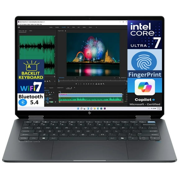 HP OmniBook Ultra Flip 2-in-1 Laptop 14.0in Touchscreen 2.8K Display (Intel Ultra 7-256V, 16GB LPDDR5, 1TB SSD, Backlit KB, Fingerprint, 2 Thunderbolt 4, WiFi 7, Webcam, Bluetooth 5.4, Win 11 Home)