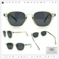 thumbnail image 2 of Gentlemanly Keyhole Bridge Thin Horn Rim Hipster Fashion Sunglasses Light Green - Black, 2 of 8