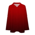 thumbnail image 6 of HAPIMO Savings Women's Fashion Shirts T-Shirt Clothes for Women Button Down Lapel Pullover Striped Color Block Tops Long Sleeve Blouse Cozy Casual Sweatshirt Red L, 6 of 9