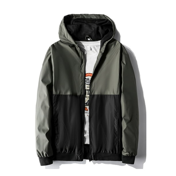HANMUN Men's Color Blocked Lightweight Windbreaker Waterproof Rain
