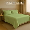 thumbnail image 4 of Sacred Thread Rayon Derived from Bamboo Sheets Queen Size, 18'' Deep Pocket Cooling Sheets for Hot Sleepers, 6 PC Cooling Sheets (Queen Size) (Lime), 4 of 9