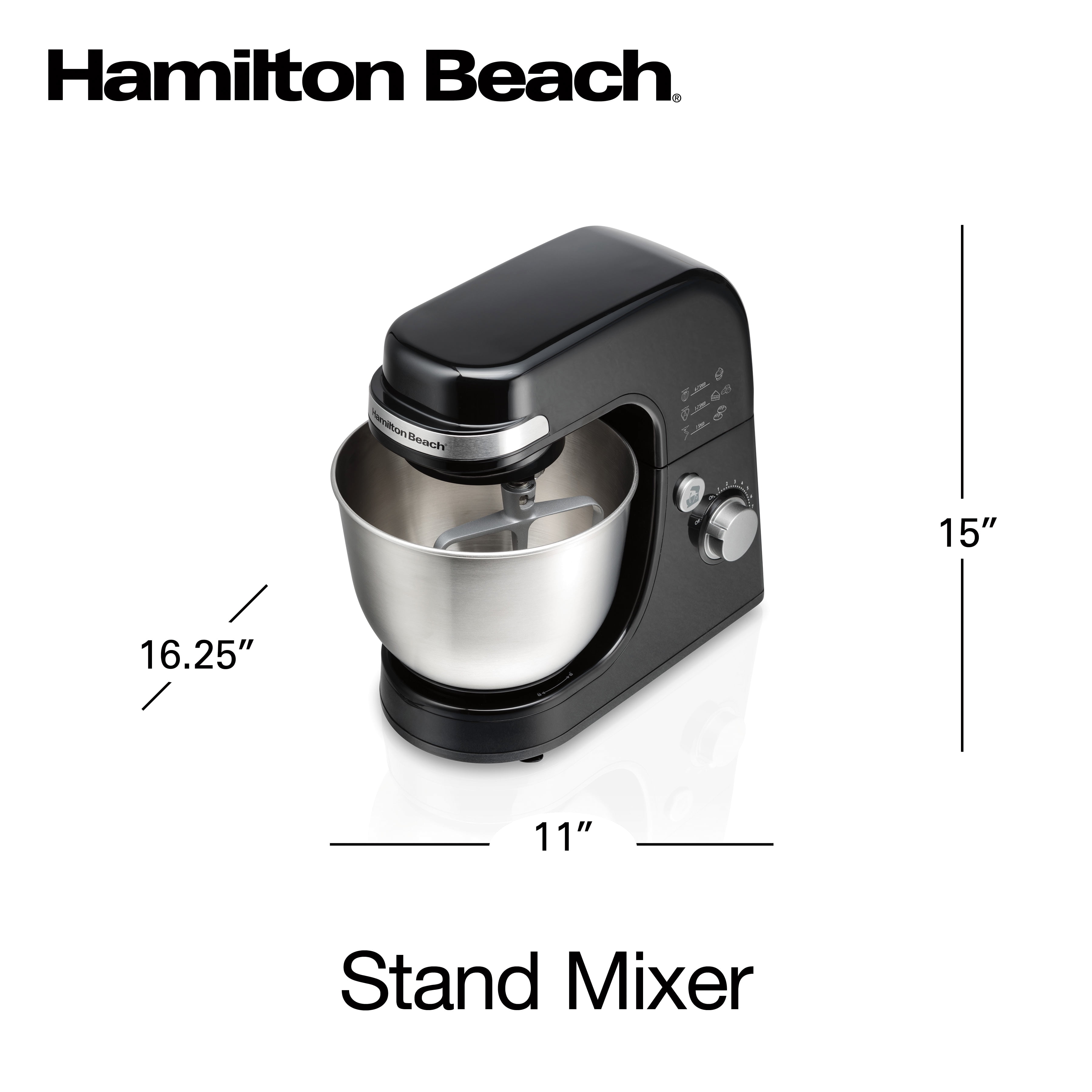 Hamilton Beach 6332 3.5-Quart Mixer - charcoal gray/stainless