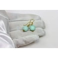 thumbnail image 2 of 14k Gold Filled Amazonite Earrings Light Blue Smooth Round Simple Everyday Drops Beaded Accents Designed for Adult Women, 2 of 5