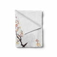 thumbnail image 2 of Art Soft Flannel Fleece Throw Blanket, Traditional Chinese Paint of Flowers Plum Blossom Birds on Tree Romance Print, Cozy Plush for Indoor and Outdoor Use, 50" x 60", Pale Yellow Brown, by Ambesonne, 2 of 6