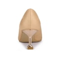 thumbnail image 2 of BLISSFUL STEP Women's Pointed Toe Low Kitten Heels Pumps Nude 10, 2 of 7