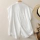 thumbnail image 4 of mfyjkho Camisetas Sin Mangas Para Mujer, Camiseta Sin Mangas Con Cuello Vuelto, Botones Y Bolsillos De Color Liso De Lino Sintético Para Mujer Tops Casuales Para Mujer M, 4 of 9