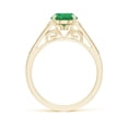 thumbnail image 2 of ANGARA Natural Aeon Vintage Inspired 1.5 ct Emerald Engagement Ring with Milgrain in 14K Yellow Gold for Women (Size-9x7mm) | May Birthstone, Anniversary Jewelry Gift for Women | Natural Emerald Ring, 2 of 10