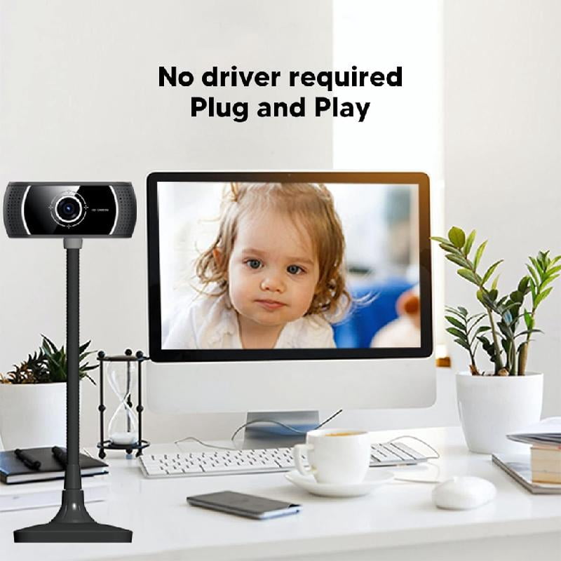 BQBQERT Streaming Webcam With Noise Canceling Microphone 30FPS 720P Lens For Remote Work Online Teaching