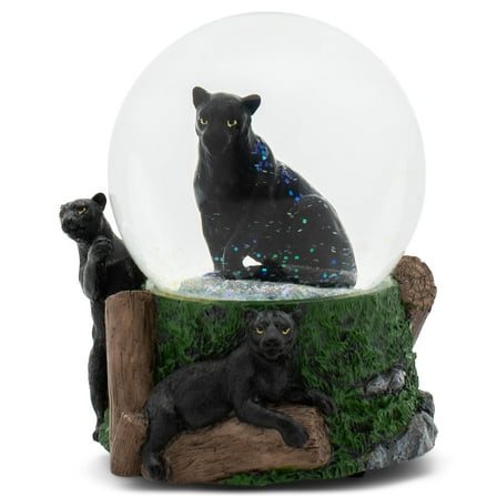 Elanze Designs Panther 100 MM Tabletop Musical Glitter Snow Globe Figurine Play Tune Born Free