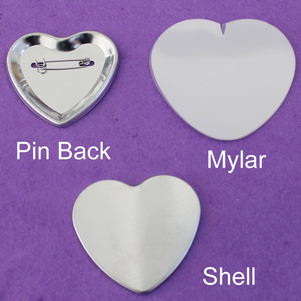 Techtongda Heart Shape Metal Pin Back Button Parts for Button Maker Machine 100pcs/Set DIY