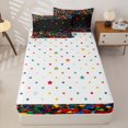 thumbnail image 4 of Erosebridal Multicolor Brick Zipper Twin Comforter Sets with Fitted Sheet and 2 Pillowcases,Cartoon Plaid Toy Print Zipper Bedding Set For Boys,Polkadot Reversible,4pcs, 4 of 7