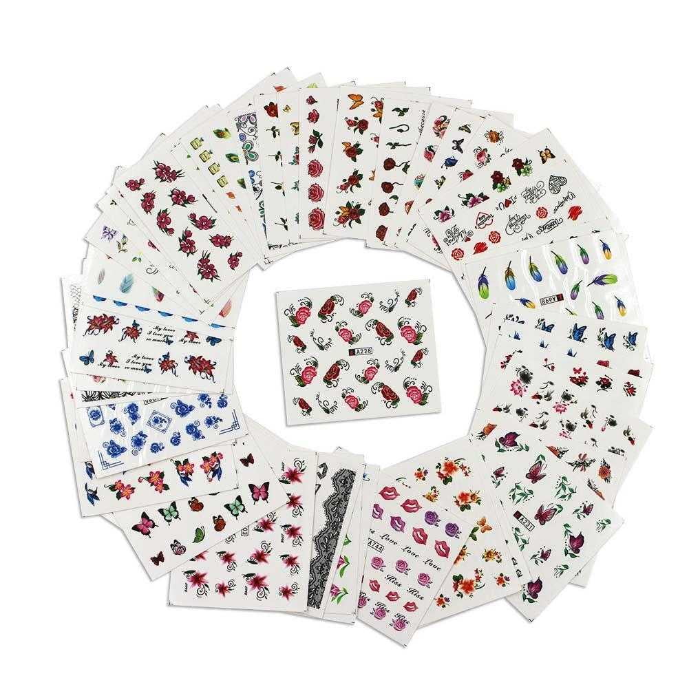 Hot nail sticker Watermark nail applique Artificial flower nail applique decoration Manicure Manicure sticker V0W4