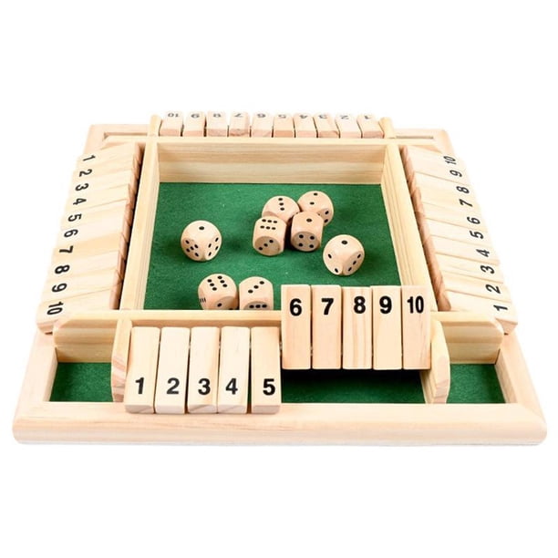 Juego de mesa de dados,Juego de mesa de madera 4 jugadores Shut the Box Dice,cierra la caja juego mesa de madera juegos dados,Junta de niños pequeños contra pasar cerdos carreras de