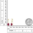 thumbnail image 6 of Gem Stone King 14K Yellow Gold Red Ruby Earrings for Women | 3.20 Cttw | Gemstone July Birthstone | Oval 8X6MM, 6 of 6