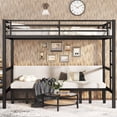 thumbnail image 4 of Harper & Bright Designs Metal Bunk Bed with Rails, Twin XL over Twin XL Size Pull-out Bunk Bed Frame, Lower Bunk Can Be Pulled out in Three Sections, Black, 4 of 12