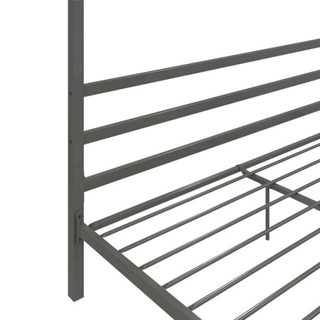 DHP Modern Metal Canopy Platform Bed Frame, King, Gunmetal Gray
