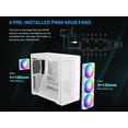 thumbnail image 3 of SAMA S50 ATX Mid Tower Case with 4 ARGB PWM Fans&Hub,PPLP A+ High Airflow Dual-Chamber Gaming Case,USB 3.2 Gen2x2 Type-C,Supports ATX/MATX/ITX Back-Connect Motherboard,410mm GPU&360mm Radiator,White, 3 of 13
