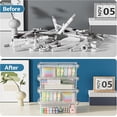 thumbnail image 3 of 4 Pack Extra Large Pencil Box, Plastic Pencil Case Organizer, Clear Crayon Box Marker Organizer, Stackable Craft Organizers and Storage for Pen, Craft, Art Supply(Grey), 3 of 7