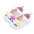thumbnail image 3 of Sunisery Baby Girls Flower Unicorn Shoes PU Leather Shoes Soft Sole Crib Shoes First Walkers 0-18M, 3 of 4