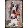 thumbnail image 1 of Retro Metal Tin Sign Funny Bull Terrier Friends Metal Tin Sign Art Holiday Decoration Outdoor & Indoor Sign Train Station Wall Decoration Tin Sign 8x12 inch, 1 of 5