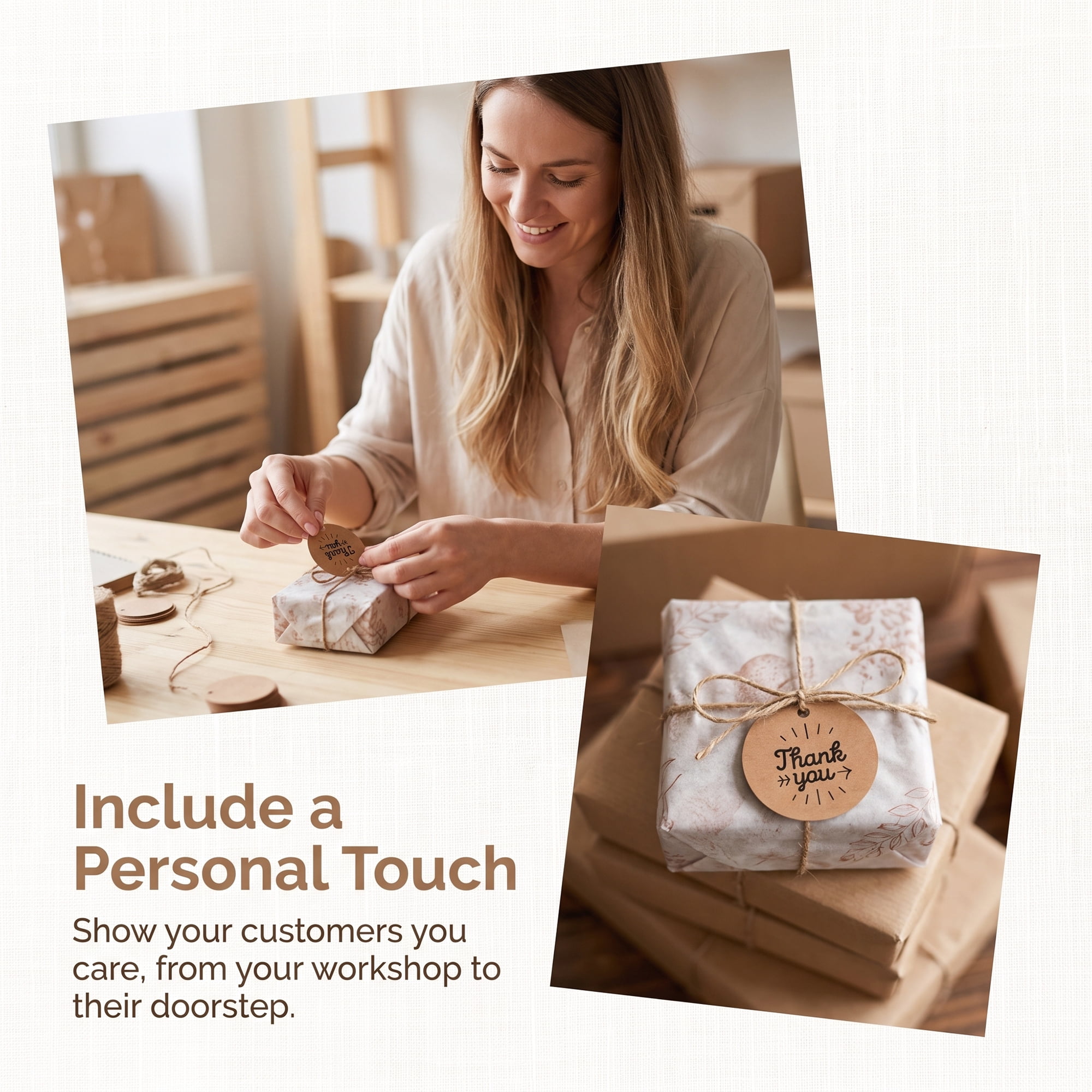 Unique Bargains Round Circle Gift Tags with Natural Twine 1.2" x 1.2" Line Patterns