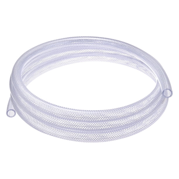 Uxcell tubo flexible trenzado claro de alta presión de 1/2" ID x 3/4" OD, 10 pies para dispensar agua, aceite y líneas de aire