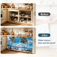 thumbnail image 4 of Summer Beach Coastal Cabinet Curtain 28"Wx35"L,Dustproof Under Sink Skirt with Self Adhesive Tape,Blue Sea Ocean Landscape Hawaii Cabinet Curtain Cover for Bathroom Vanity,Kitchen Sink,Laundry Room, 4 of 9