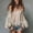 Beige, variant on Women's Boho Cold Shoulder Blouse – Lace Crochet Trim Puff Long Sleeve Flowy Top Loose Casual Beach Vacation Shirt Wine Red,S