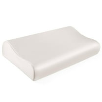 THXSILK Silk Contour Pillowcase, 19 Momme Silk Cervical Pillowcase, Neck Pillowcase, Wave Shape Pillow Case, 100% Pure Mulberry Silk, White