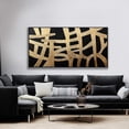 thumbnail image 3 of Aaheei Abstract Canvas Wall Art Modern Artwork Canvas Prints Canvas Picture Contemporary Wall Art Black And Gold Lines Artwork Bedroom Living Room Office Decoration Ready To Hang, 3 of 6