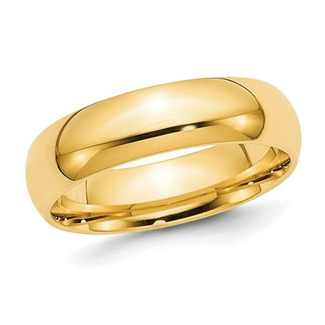 Mens Yellow Plated Sterling Silver 6mm Wedding Band Ring