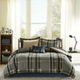 thumbnail image 5 of Home Essence Tan Plaid 8 Piece Bed in A Bag Comforter Set including Sheets, Queen, 5 of 15
