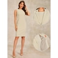 thumbnail image 2 of DARING DIVA Women's 2 Pieces Sleeveless Dress and Notched Lapel Blazer M Khaki, 2 of 6