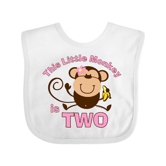 Inktastic Little Monkey Girl 2nd Birthday Girls Baby Bib