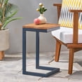 thumbnail image 5 of C Shaped End Table, C Side Table for Small Spaces, Metal Frame C Table with Wood Top, 5 of 7