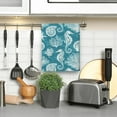 thumbnail image 4 of Teal Green Kitchen Towels Decorative Set Set of 2 Absorbent Dish Towels for Kitchen Bathroom Farmhouse Home Decor (Seahorse Corals, 16x24 Inch), 4 of 6