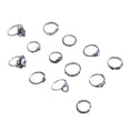 thumbnail image 1 of Juego de 13 anillos retro tallados en plata para mujer y niña, anillos apilables vintage boho, aleación con pedrería, anillos con diseño geométrico retro, 1 of 4