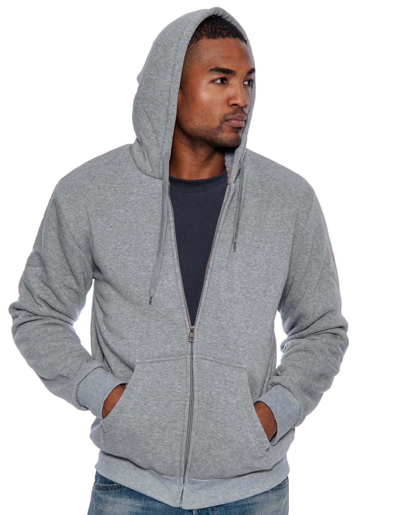 mens fully lined sherpa hoodie