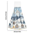 thumbnail image 6 of Yayeee Kitchen Hanging Hand Towels Set of 2 with Loop Bathroom Absorbent Tie Towel, Winter Village Serenity, 6 of 7