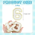 thumbnail image 2 of Uxcell Chenille Number Patches 4.4" Self Adhesive Number 6 Iron on Patch (White, Pack of 3), 2 of 6