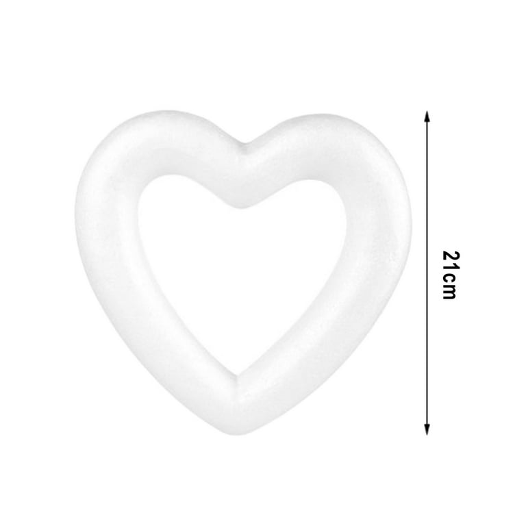 Floracraft Styrofoam Hearts, 1/2 x 3 Inches, White, Pack of 12