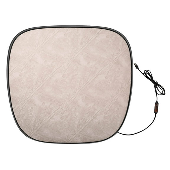 Wovilon Heated Car Seat Cushion, 12V Portable Car Heating Pad Back Massager, Heating and Ventilation Function Winter Driving - Beige