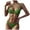 Green, variant on Women's Ribbed Underwire Bikini High Cut Bikini V Notch Smocked Swimwear Contrast Solid High Leg Bikini Swimsuit