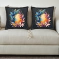 thumbnail image 3 of Set of 2 Decorative Throw Pillow Covers 18x18in - Floral Moon & Vibrant Leaves Design for Couch Bed Car, 3 of 8