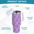 thumbnail image 4 of 40 oz Tumbler With Handle Stainless Steel Insulated Tumbler With Lid for Car Cup Holder Melting Ice Popsicle Pattern, 4 of 9