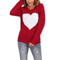 thumbnail image 2 of Sweaters for Women Crew Neck Womens Sweaters Heart Embroidery Winter Sweaters Alsol Lamesa, 2 of 6