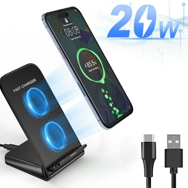 Fast Wireless Charger Stand, 20W Max Phone Charging Station for iPhone 14/13/12/11/Se/Xs/Xr/X/8, Samsung Galaxy S23/S22/S21/S20/S10/S9/S8/Note 20/10/9/8