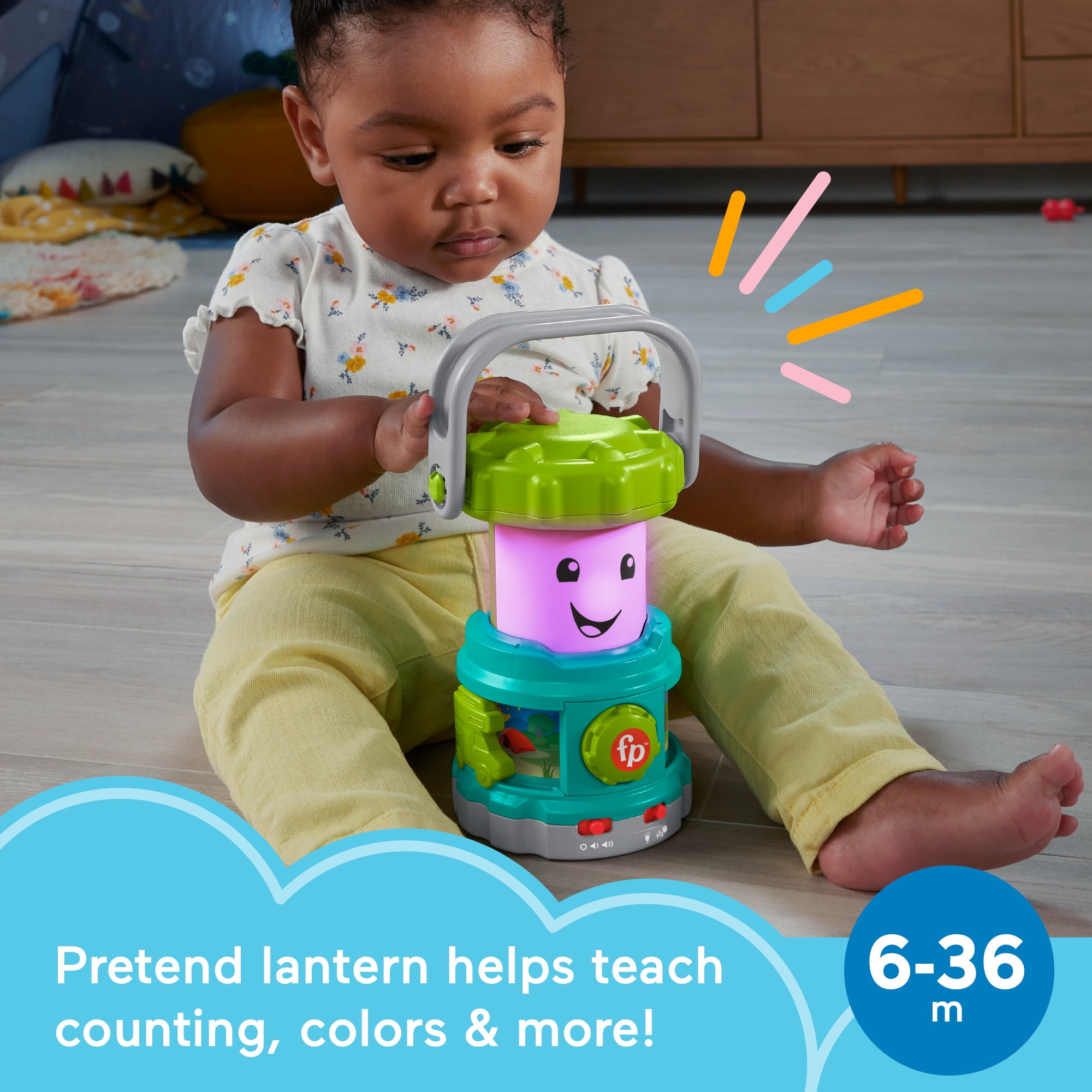 Fisher-Price Laugh & Learn Camping Fun Lantern Baby & Toddler Learning Toy with Lights & Music