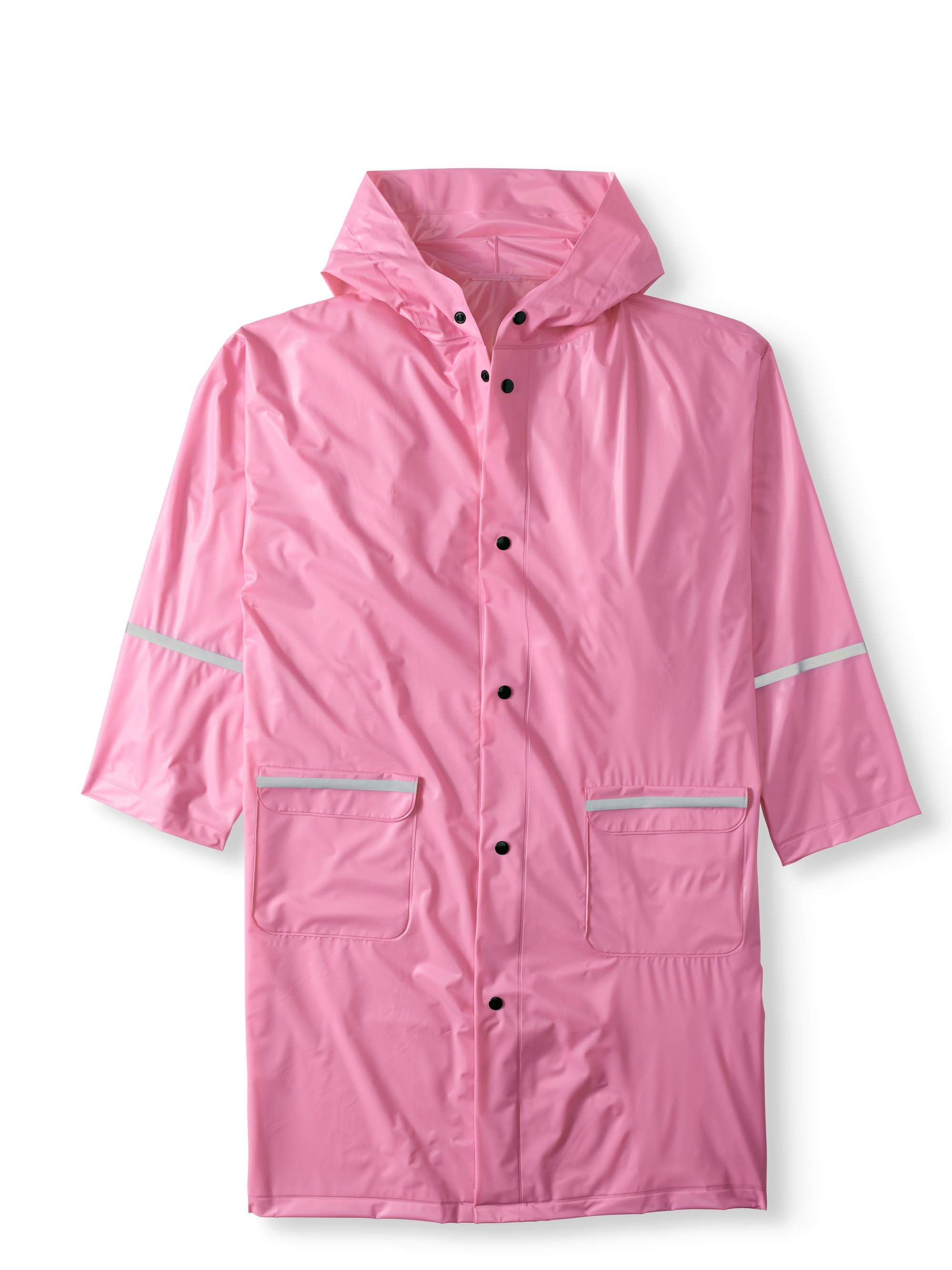 Girls' Long Hooded Rain Slicker Jacket